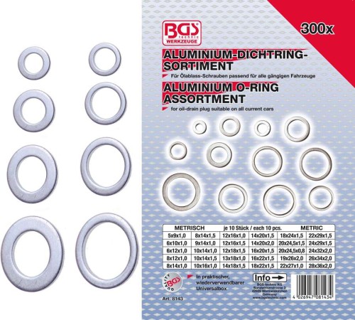 Podkładki aluminiowe 300 szt.