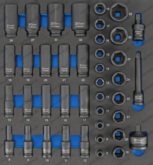 WC.7141 Wkład wózka - nasadki i akcesoria udarowe 1/2", 41 el.