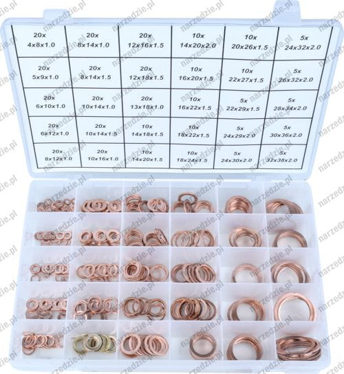 C.9005 Podkładki miedziane 4-32 mm, 300 szt.