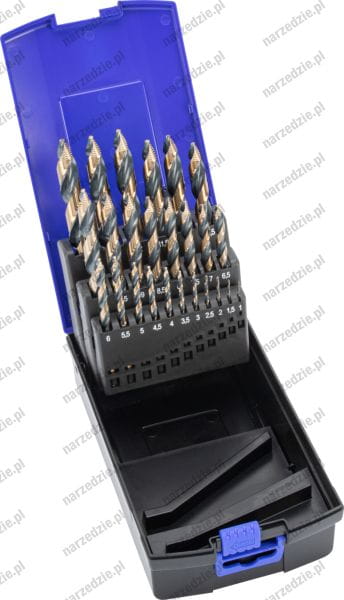 C.9645 Wiertła oksydowane, 1-13 mm, 25 szt., HSS-G, stopniowe