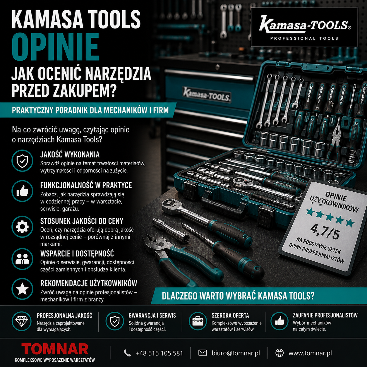 Kamasa Tools opinie - jak ocenić narzędzia przed zakupem?