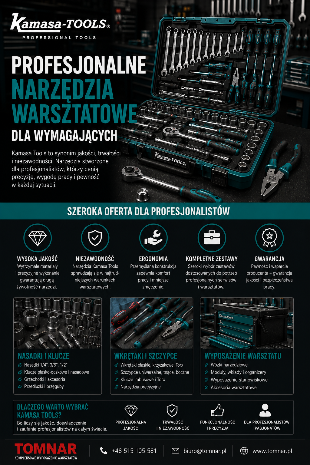 Kamasa Tools — profesjonalne narzędzia warsztatowe dla wymagających