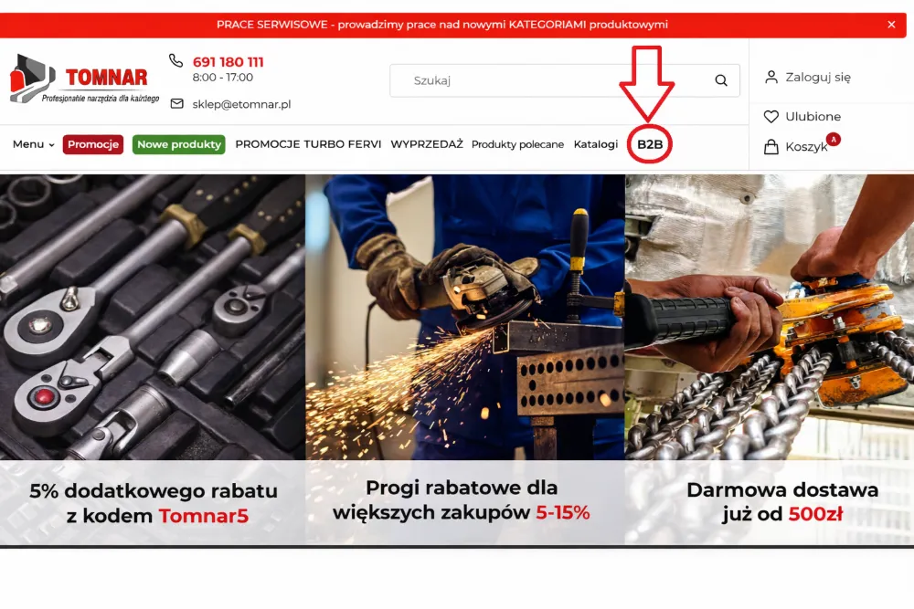 Dlaczego warto zarejestrować konto B2B w sklepie narzędziowym etomnar.pl?